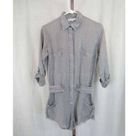 Young Fabulous & Broke XS River Raw Edge Romper Driftwood Mineral Gray YFB - Picture 2 of 10